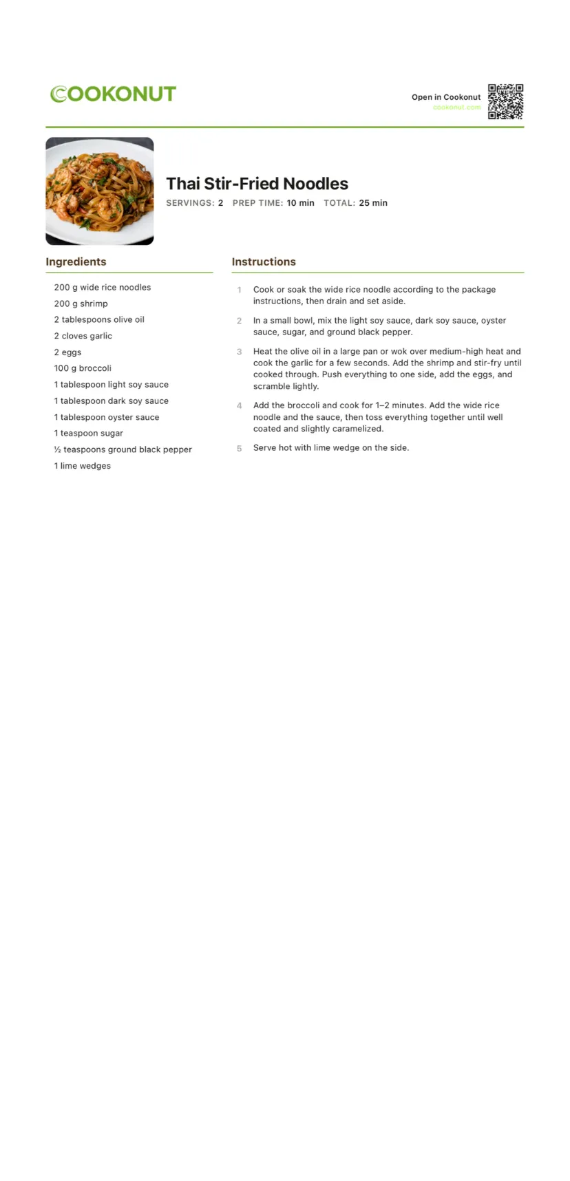 Recipe Export